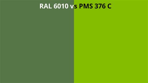 Ral 6010 Vs Pms 376 C Ral Colour Chart Uk