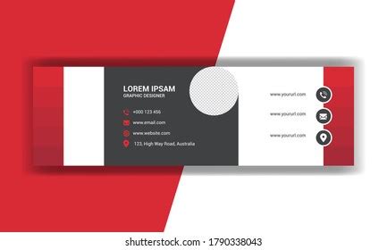 Flat Modern E Mail Signature Templates Stock Vector Royalty Free