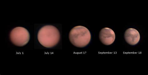 Mars Progression Since July Includes The Dust Storm Settling Change In