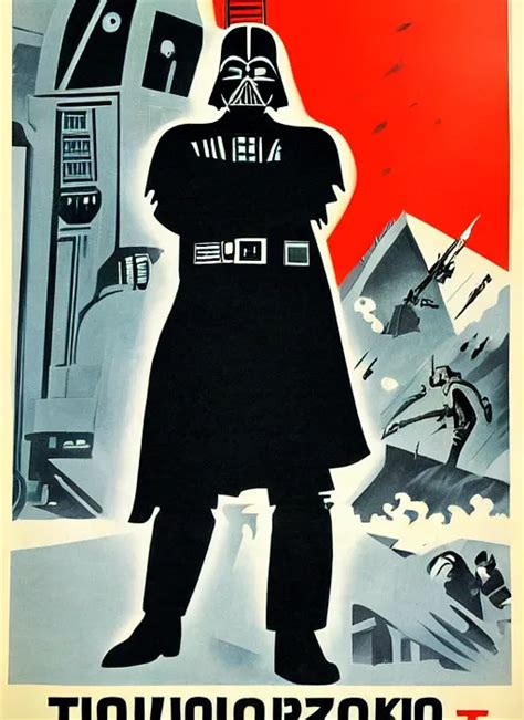 Soviet Propaganda Poster Darth Vader In A Factory Stable Diffusion