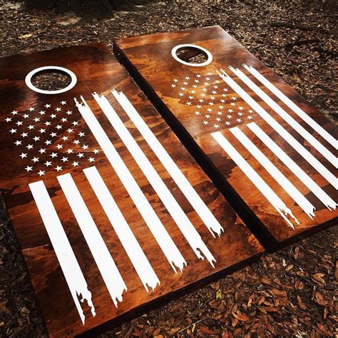 American Usa Flag Cornhole Set With Bean Bags Cornhole By Blake