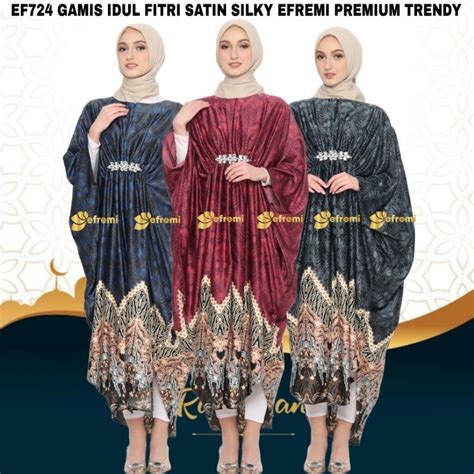 Ef Tbp Premium Batik Kaftan Silk Satin Batik Kaftan Lebaran Kaftan