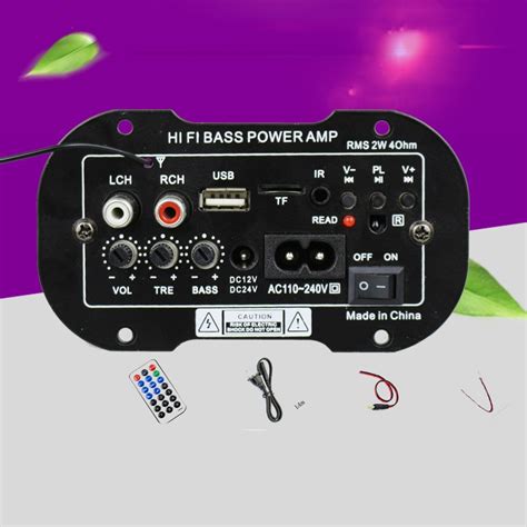 220V 50W acessório para carro Bluetooth HiFi Bass amplificador de áudio