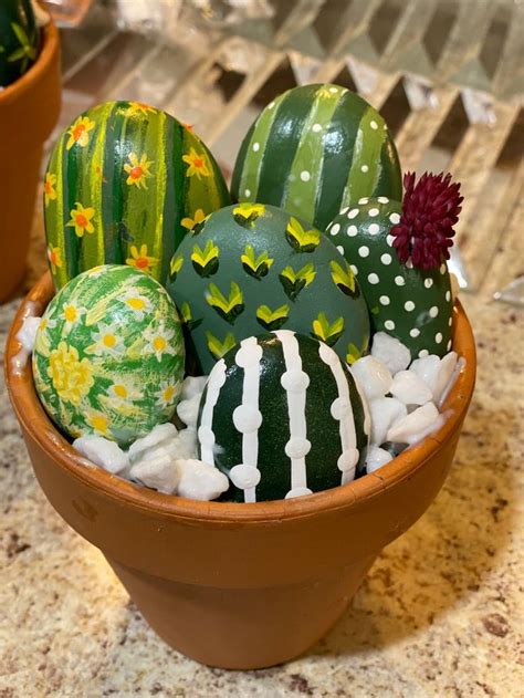 Hand Painted River Rocks Painted Rocks Hand Painted Cactus Etsy