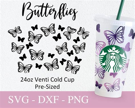 Digital Prints Art Collectibles 24oz Venti Cold Cup Design Svg Files