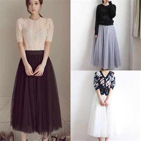 Buy Tulle Skirts Women Black Gray White Adult Tulle Skirt Elastic High