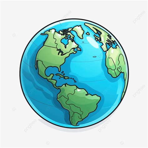 Earth Globe Clip Art Vector Illustration Isolated Globe Ocean Sea