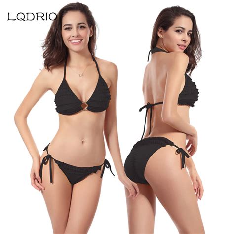 LQDRIO 2017 Sexy Bikini Stahl Ring Set Bademode Frauen Badeanzug Strand