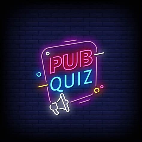 Premium Vector Pub Quiz Neon Signs Style Text