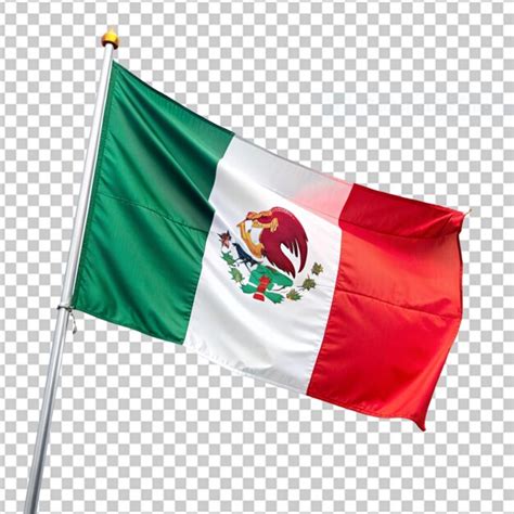 Premium PSD Textured Flagpole Flag Of Mexico