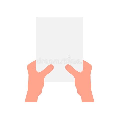 Hands Holding A Blank Sheet Of Paper Stock Vector Illustration Of