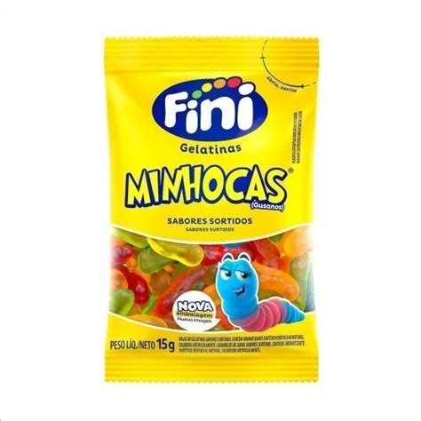 Bala Gelatina Fini Minhocas 15g 1 Unidade