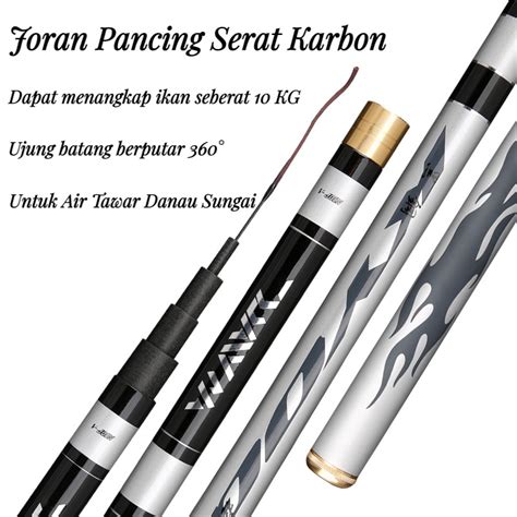 Jual Joran Pancing Carbon Fiber Sea Fishing Rod 2 7 7 2M Max Drag 12KG