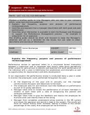 3PRM WRITTEN ASS PART B Assignment 3PRM Part B This Assignment Must