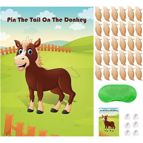 Buy Fowecelt Party Game Donkey Pin The Tail On Donkey With 30 Tails