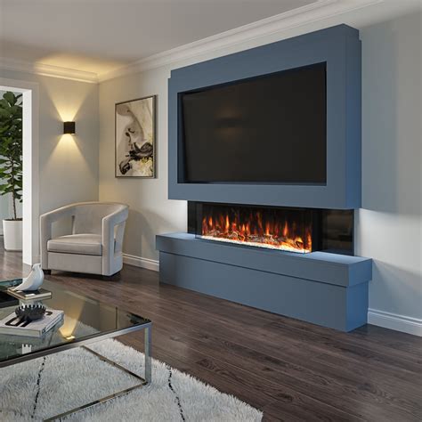 Pre-Built Media Wall with electric fireplace - Package 2