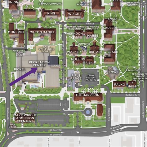 TCU Campus Map Printable