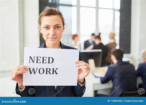 Young Woman Looking For A Job Stock Image Image Of Sign Labor 118894403