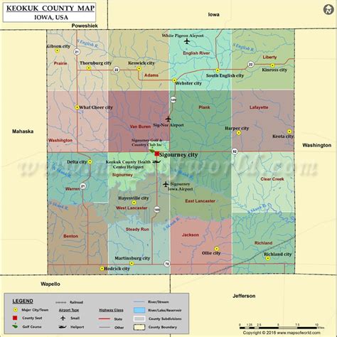 Keokuk County Map Iowa