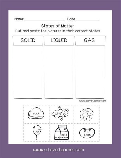 Solid Liquid Gas Worksheet Shashy Shireenelmorshidy On Pinterest