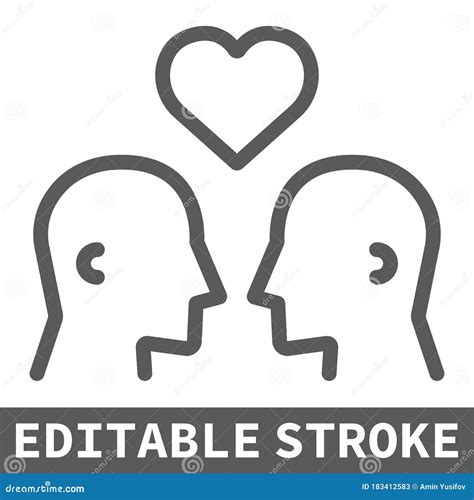 ícone De Linha De Casal Gay Lgbt E Placa Gráfica Vetorial De Casal Homossexual Cardíaca ícone