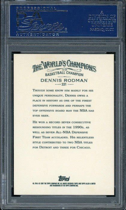 L Topps Dennis Rodman Psa Yahoo