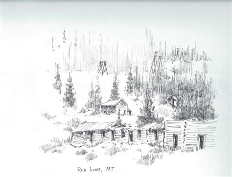 Red Lion Ghost Town Drawing By Kevin Heaney Fine Art America