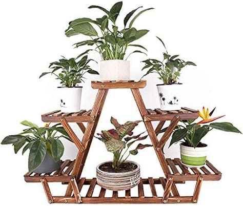 Unho Plant Shelves Flower Shelf Wooden Plant Stand Indoor Outdoor