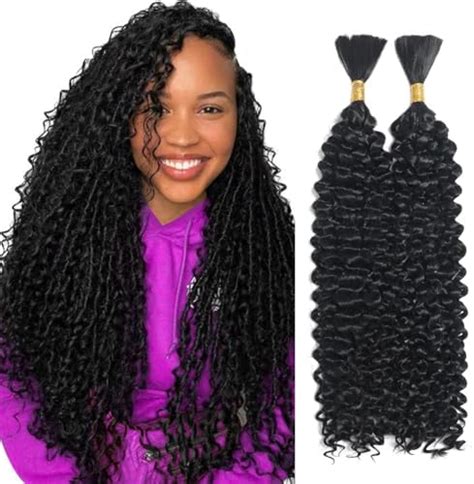 Amazon Human Braiding Hair Deep Water Wave Bulk For Boho Braids