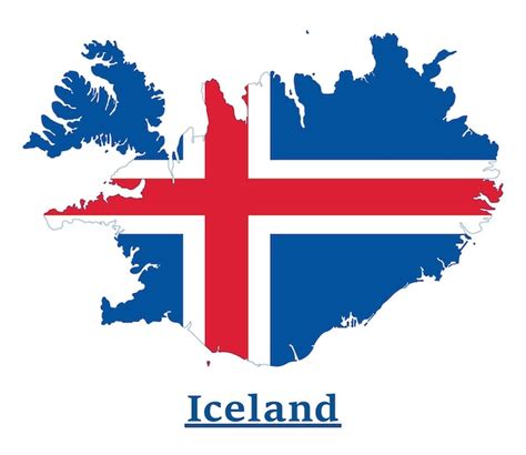 Premium Vector | Iceland national flag map design, illustration of ...