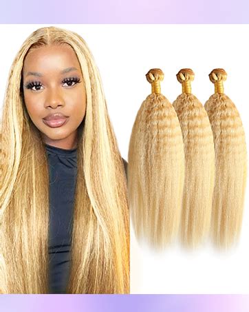 Amazon 613 Bundles Human Hair Honey Blonde Bundles Blonde Kinky Straight Bundles Human