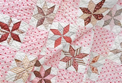 Antique Lemoyne Star Quilt Puritan Star Quilt Red Pinks Madder