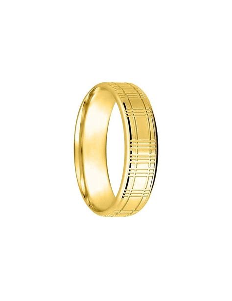 Alliance Or Jaune 18K 750 1000 Fantaisie 6 Mm