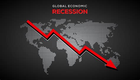 Fundo De Recessão Global Ilustração De Recessão Econômica Com Símbolo