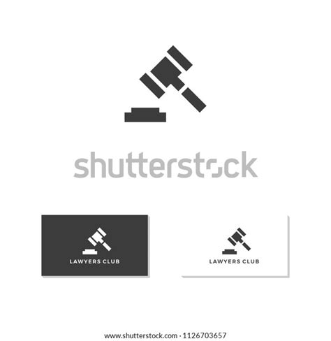 Law Hammer Logo Design Vector Symbol Stock Vector (Royalty Free) 1126703657