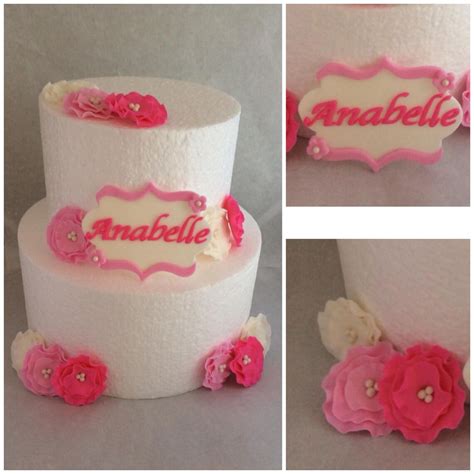 Fondant Name Plaque Flowers Dozen Etsy