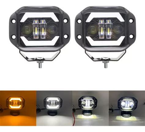 Un Par De Faros Led Empotrados Alta Y Baja H4 Con Ámbar Cuotas sin