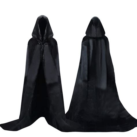 Buy Proumhang Black Hooded Cloak Long Cape Grim Reaper Vampire Witch