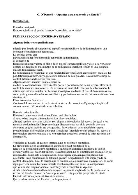 ODonnell Apuntes para una teoría del Estado G O Donnell