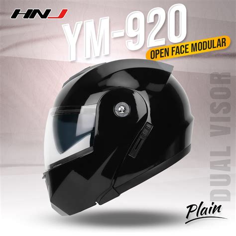 Hnj Ym Modular Helmet For Motorcycles Plain Color Dual Visor