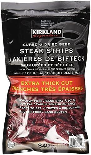 Amazon Kirkland Signature Premium Beef Steak Strips Jerky 12 Oz By