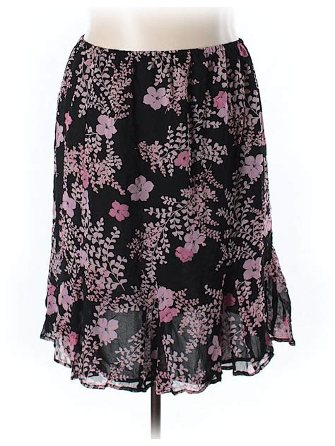 Avenue 100 Rayon Floral Black Casual Skirt Size 22 24 Plus 71 Off