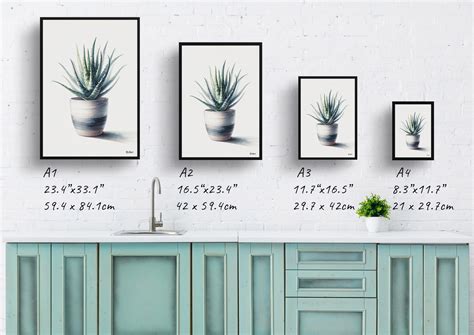 Aloe Vera Aloe Barbadensis Watercolour Style Art Print Illustration