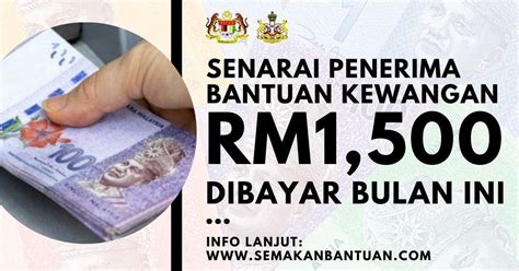 Bantuan Kewangan RM1 500 Dikreditkan Pada Bulan Ini