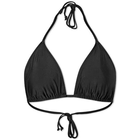 Ganni Triangle Bikini Top Black Editorialist