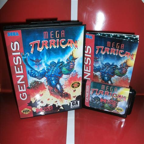 Mega Turrican Sega Genesis Mega Drive Md Game Card Us Cover With Box