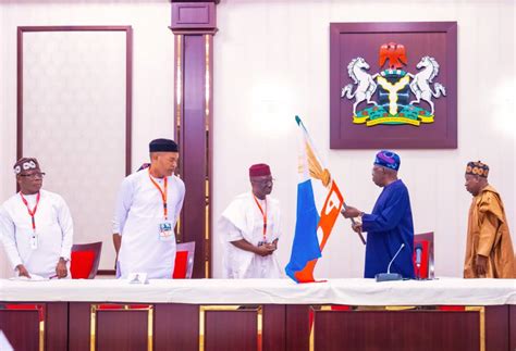 Tinubu Presents APC Flag To Edo Gov Candidate Running Mate