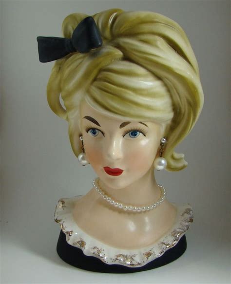 Vintage Lady Head Vase Gorgeous 7 5 Relpo K 1612 Stunning Blonde With