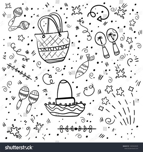 Traditional Mexican Culture Clip Art Set Stock Vector Royalty Free