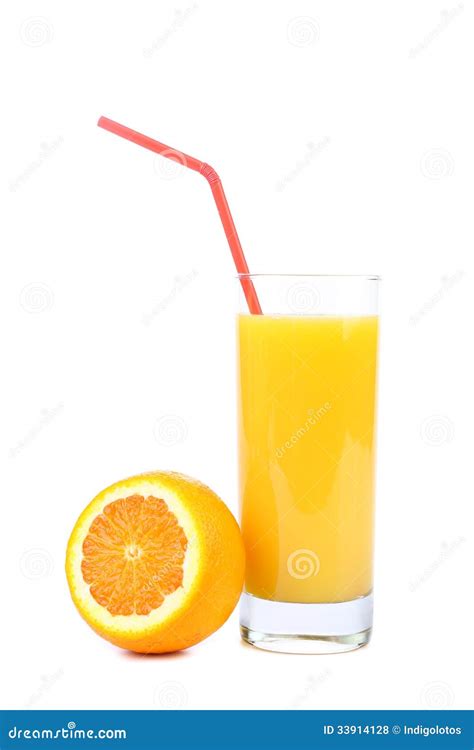 Orange And Juice Isolated On White Stock Photo Image Of Isolated